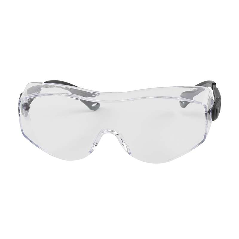 OverSite™ OTG Rimless Safety Glasses with Black / Gray Temple, Clear Lens and Anti-Scratch Coating, 144 Pair per Case